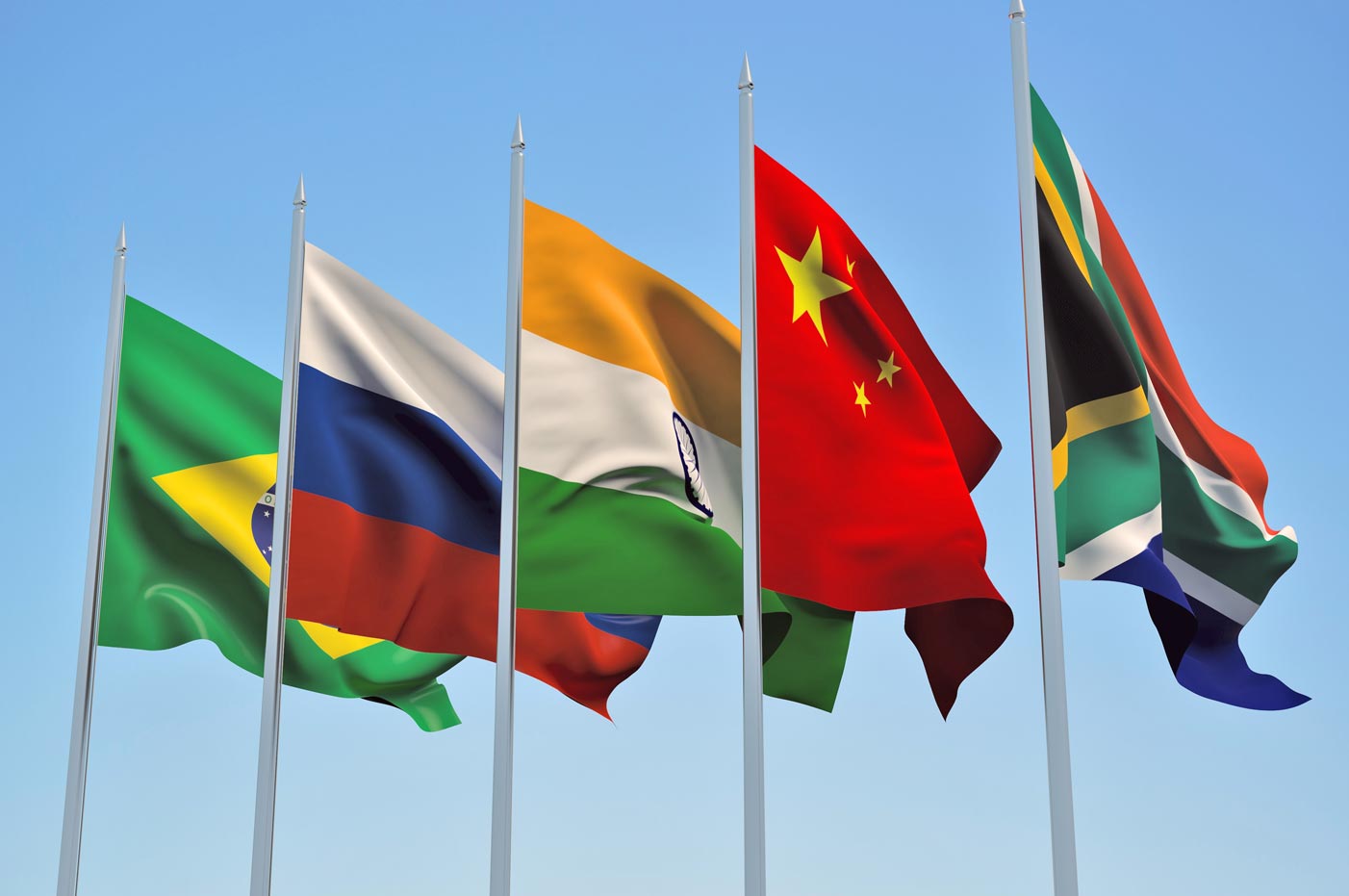 BRICS nations flags 