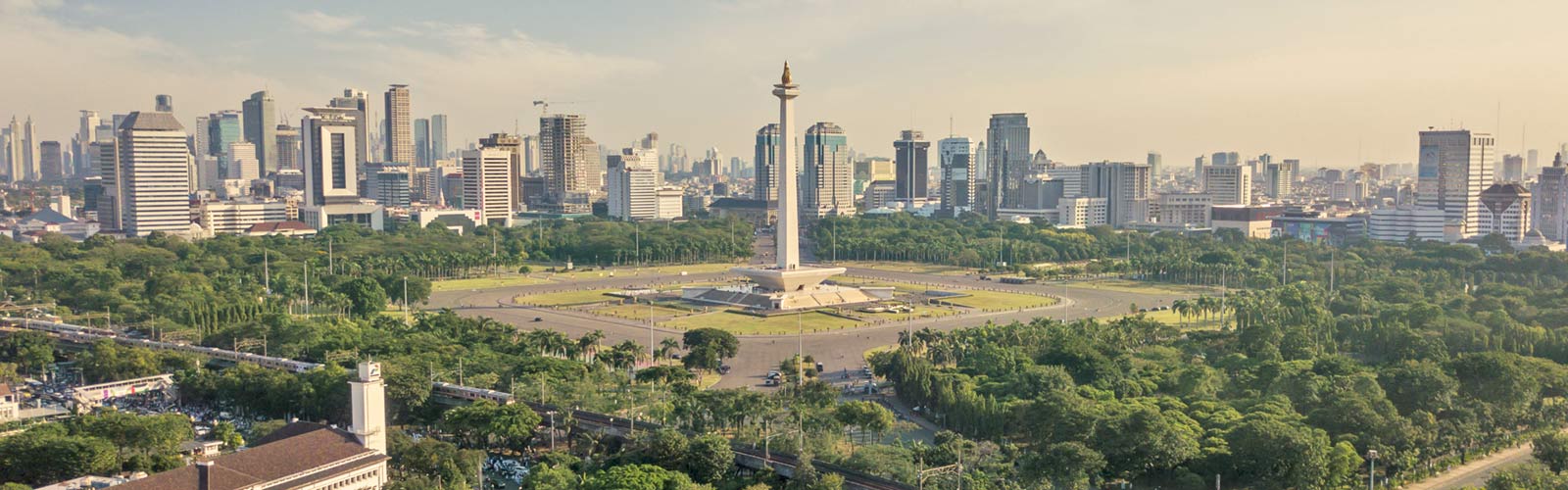 View of the National Monument in Jakarta, Indonesia
